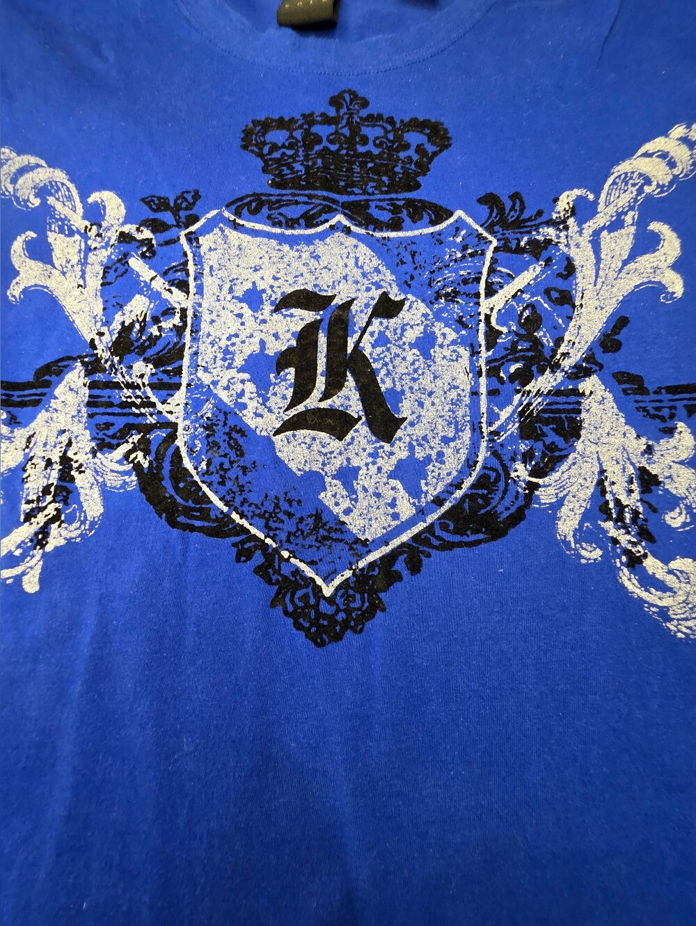 Kani Gold Mens 3X Y2K Crest Graphic T'Shirt Blue Streetwear Hip Hop Excellent